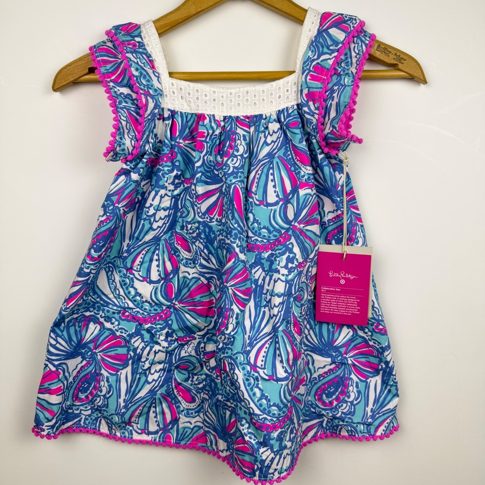 Lilly Pulitzer Target 20th Anniversary Sea and Be Seen Pom Pom Dress 2T NWT